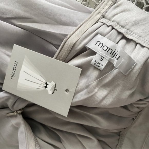 Maniju Lulus Savannah Nights Sleeveless Open Back Gown Maxi Dress Grey Gray New - Picture 11 of 16